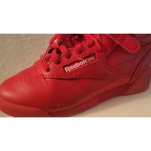 Reebok Freestyle High Top Vector Red Girls Sz. 11 Sneakers Tennis Shoes - Picture 9 of 10